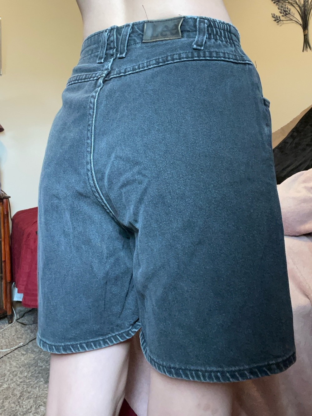 Lee Washed Black Relaxed Denim Shorts